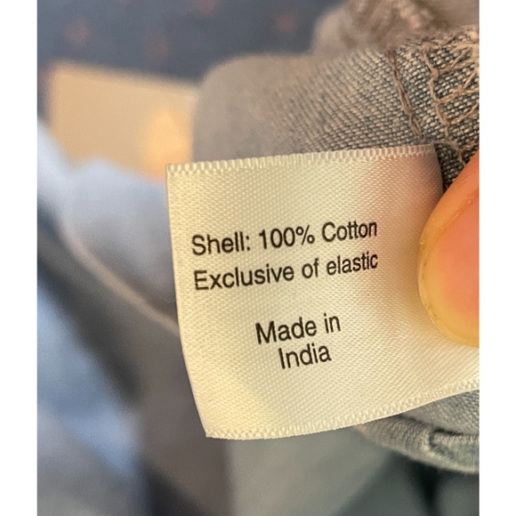 Women's XL Lane Bryant Blue Denim Ruffle Chambray Sleeveless Summer Shift Dress - Picture 4 of 5